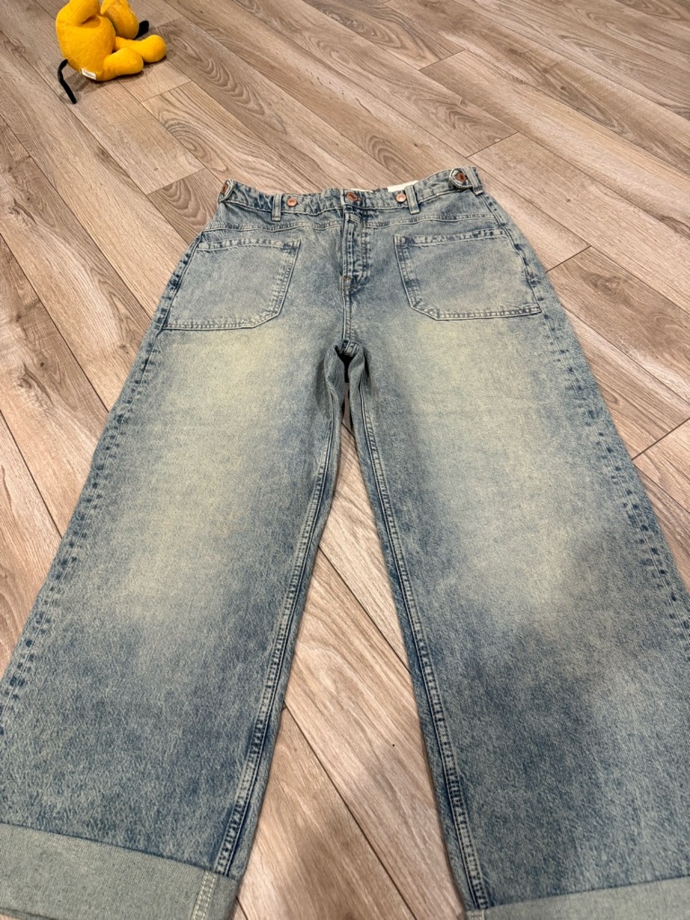We The Free Relaxed Wide-Leg Light Blue Wash Jeans